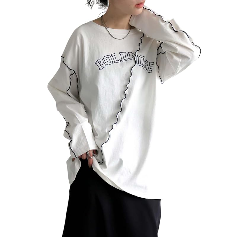 

[antiqua] [Antica] mellow logo Ron T ladies tops long sleeve ESA-00206 Onesize 03 white