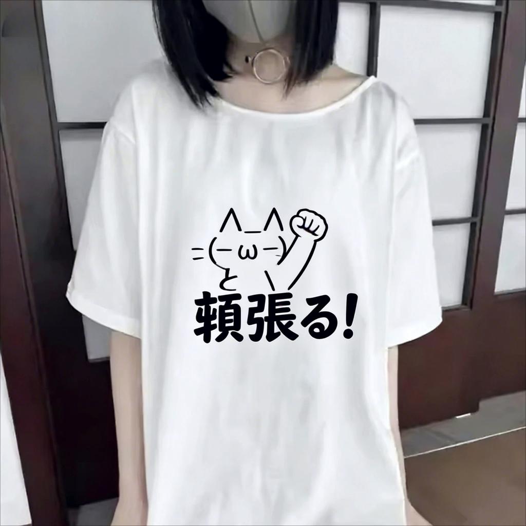 Trendy and Casual Style Summer Loose and Cute Tshirt for Women Casual Roundneck Japanese Cartoon Top New Shortsleeved Clothes