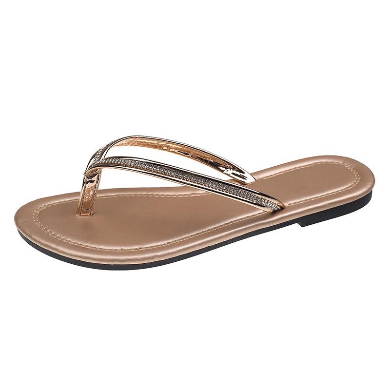 Hongtong | 2025 new flip-flops women's Korean version of flat-bottomed slippers casual large-size outer slippers women