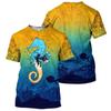 2024 new 3d printing T-shirt unisex diving art casual sweatshirt crew neck street top