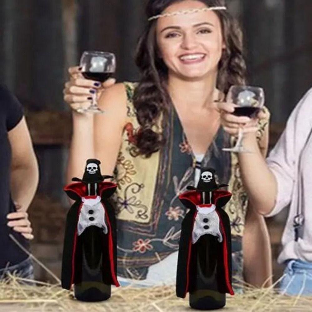 Cloth Art Cloak Wine Bottle Covers Funny Red Wine Bottle Bag  Party Decor