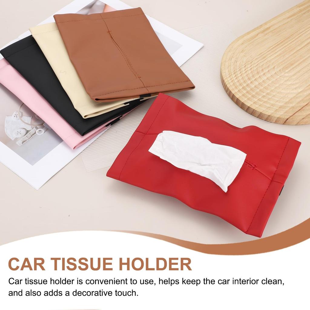 uxcell Car Tissue PVC with Exquisite Nappa Leather Car Tissue Box for Rear Seats and Sun Car Interior Black Holder, Look, Visors, Accessory,