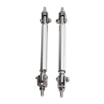 2 Pcs Splitter Strut Rods 7.5cm Adjustable Bumper Protector Lip Rod Splitter Silver Universal For