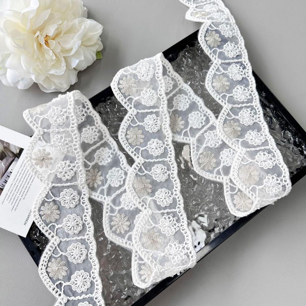 Mesh Lace Lace Accessories Diy Handmade Beads Embroidery Flower Hair Accessories Skirt Accessories Decorative Barcode Webbing