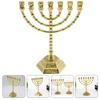 Seven Branch Religious Candlestick Metal Hanukkah Menorah Je Holder Desktop Candlesticks Simple Holders Base Nament
