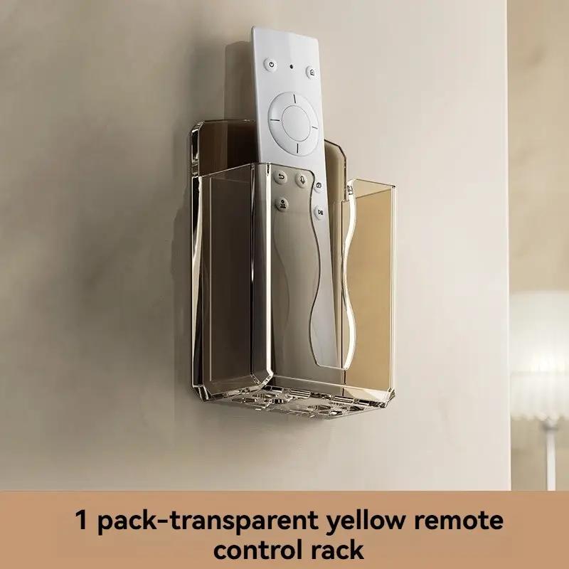 Настенный настенный ящик для хранения пульта дистанционного управления телевизора и кондиционера без перфорации настенная полка для хранения настенная полка для хранения у кровати 1PCS коричневый 623₽