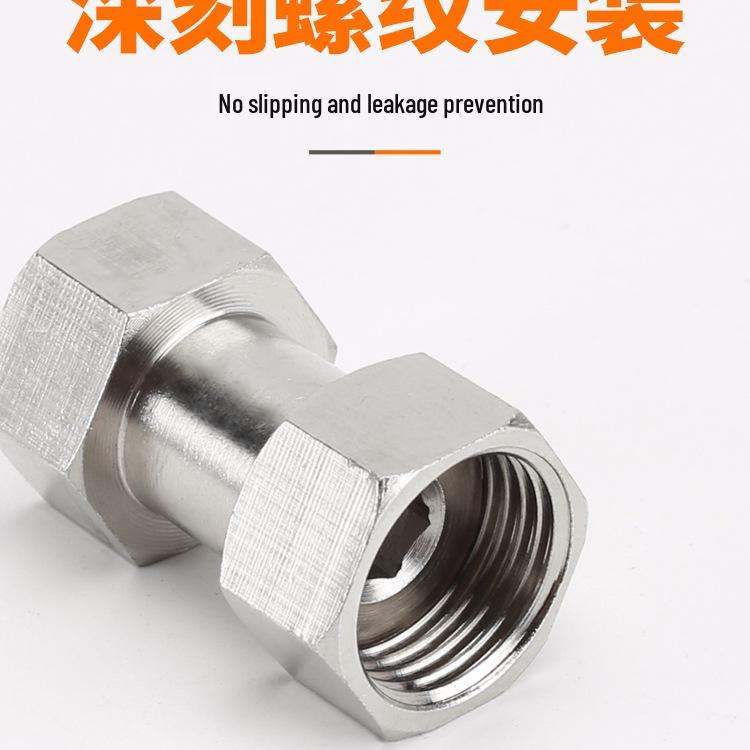 4-Point Dual Male Thread Antique Copper Pipe Extension Connector with Double Female Connection.