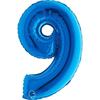 Mylar Balloon 26'' - GRABO - Number 9 - Blue - Indoor Use - 66.04 Cm