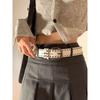 Pin buckle belt Women's high-end jeans Skirt Versatile decorative belt Solid buckle belt