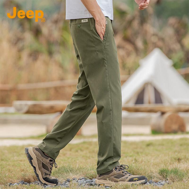 Jeep Men's High-Elastic Straight-Fit Casual Pants