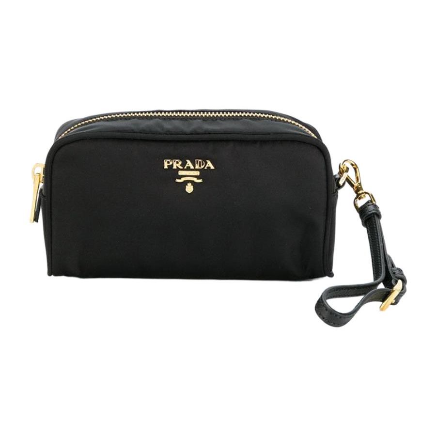 

Prada Metal Accessory Zipper Nylon Clutch Small Women clutch Black 1NE865_2AB5_F0002 Basic Set (Bag)
