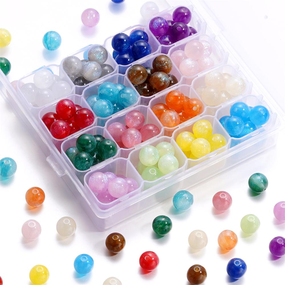10pcs/lot 10mm Colorful Resin Round Bead Charm Spacer Loose Beads for DIY Handmade Necklace Jewelry Making Findings Accessories