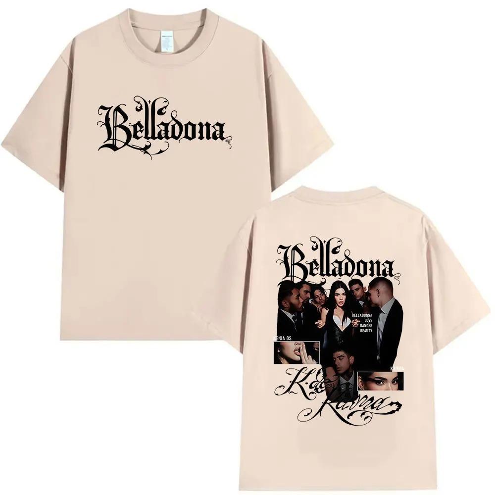 Singer Kenia Os K De Karma Belladona Tour 2026 Graphic T Shirts Men Women's Vintage Fashion Oversized Cotton T-shirt Streetwear Y2K