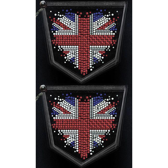 Transfert thermocollant clou et strass Coeur UK 12x11cm