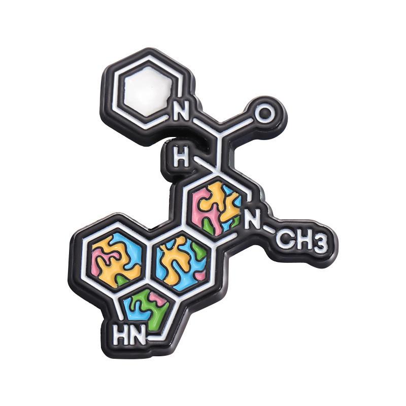 Cartooninspired Contemporary Molecule Brooch Stylish Alloy Pin For Any Attire Winter