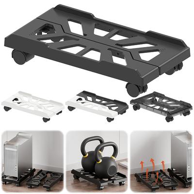 Support tour d'ordinateur mobile réglable avec roues verrouillables, idéal pour les joueurs et les étudiants. Support CPU sous le bureau.