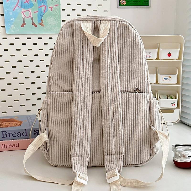 School bag new high-value retro fresh striped backpack junior high school students light travel large capacity backpack