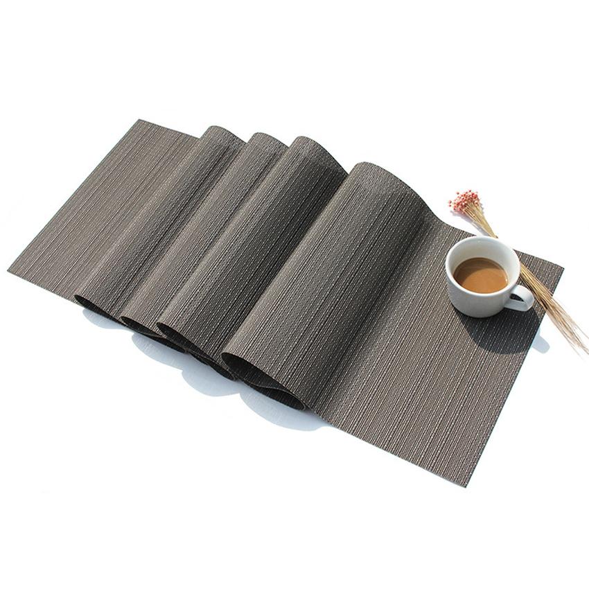 PVC Waterproof Table Runner Weave Non-slip Pad Placemat for Home Kitchen Dining Table Mat Party Decororation camino de mesa