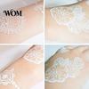Eco-friendly Tattoo Sticker White Lace for Women, Temporary Face Body Skin-friendly Arm, Waterproof Fake Decal Wedding Party Festival Safe Tattoos
