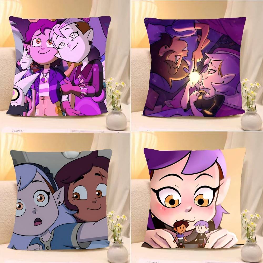 Anime T-the Owl-H-houseS Cute Pillow Case Cushion Cover Soft Cute Throw Pillow Case For Car Sofa Pillowcase Polyester