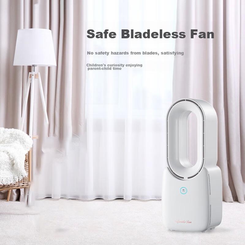 KOVOL Desktop Fan, Small Tower Fan,Plug-In USB, Quiet Air Conditioner Fan, Bladeless, White