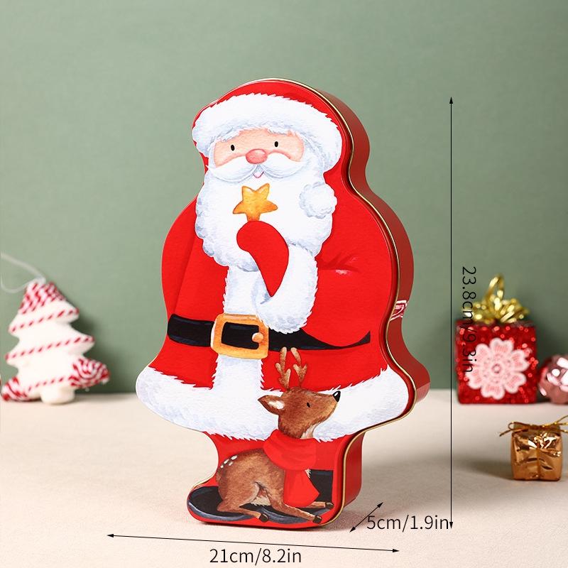 Tinplate Box Santa Claus Storage Box Candy Box Biscuit Box Snack Box Multi Functional Piggy Bank Gift Packaging Box