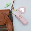 Custom Logo Name Key Chain Ring Small Versatile Keyring New Portable Lipstick Bag Packet Heart Mirror Keychain Mini Leather Gift