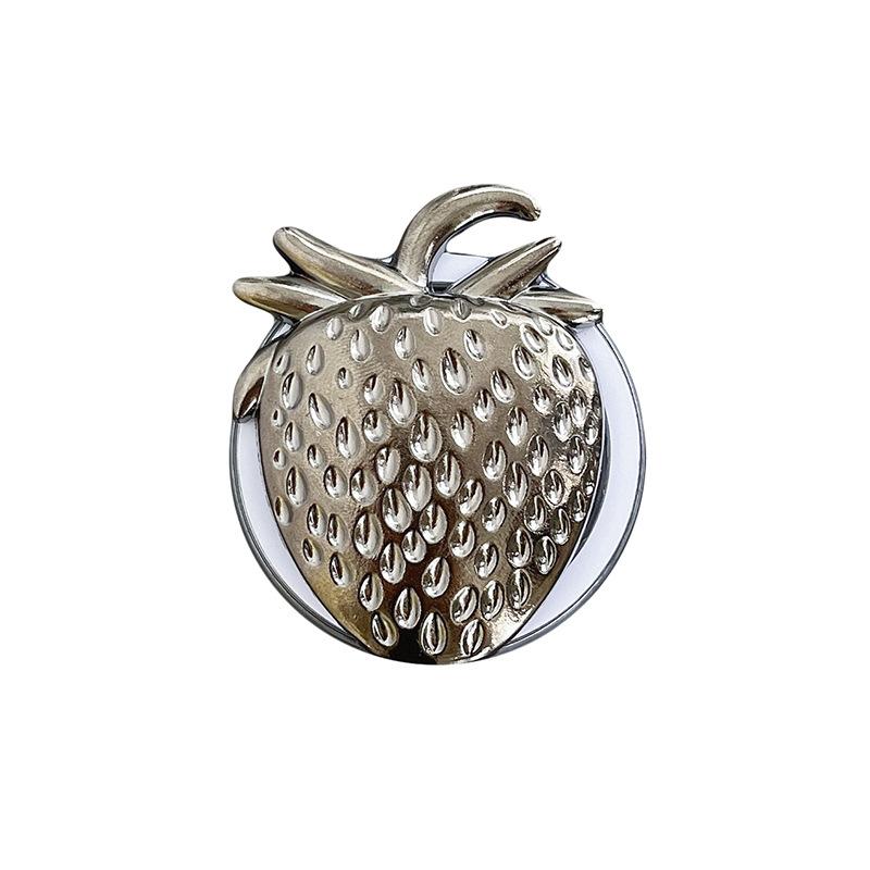 Metal Electroplating Love Strawberry Magnetic Suction Mobile Phone Airbag Bracket Magsafe Retractable Creative Desktop Watching Drama