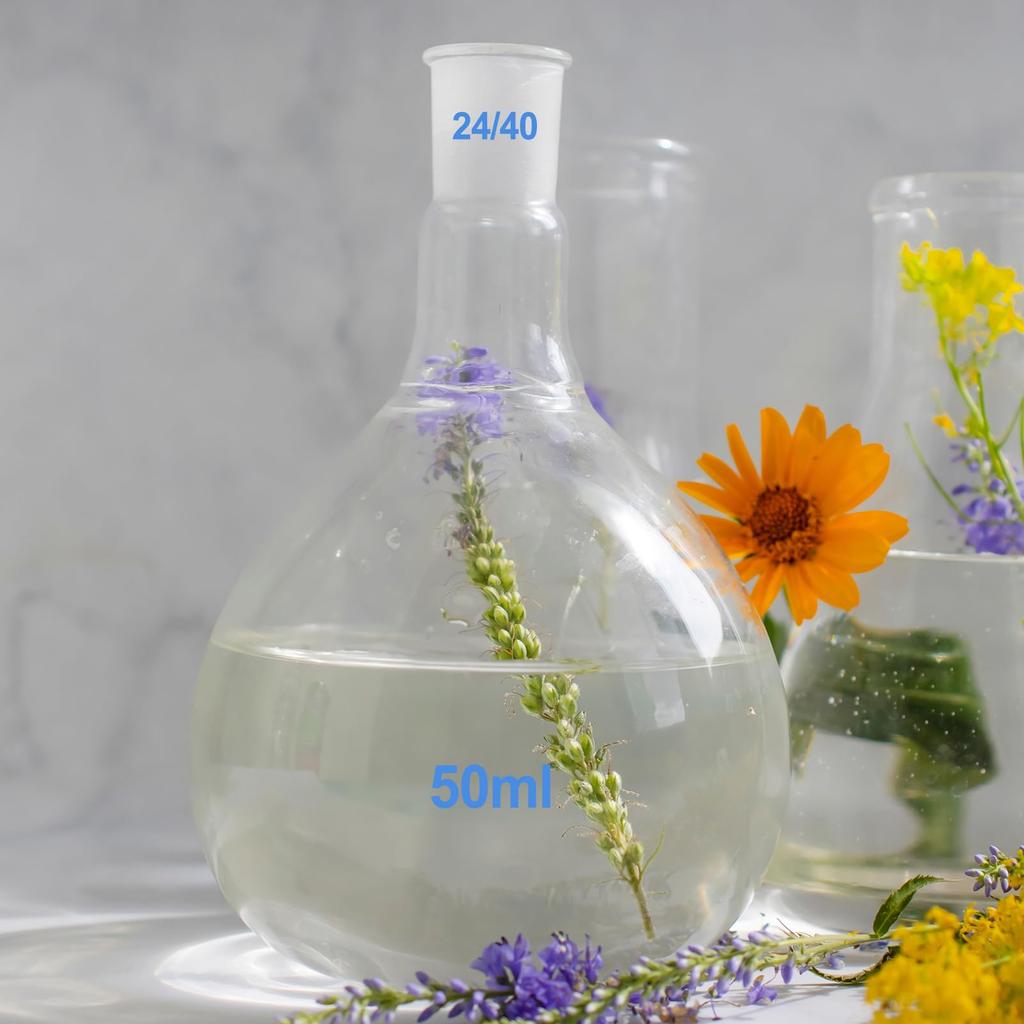 PATIKIL 500ml Boiling Flask, 3.3° Borosilicate Glass, 3-Neck, Round-Bottom, Thick-Walled, 24/40 Standard Tapered Outer Joint, Clear