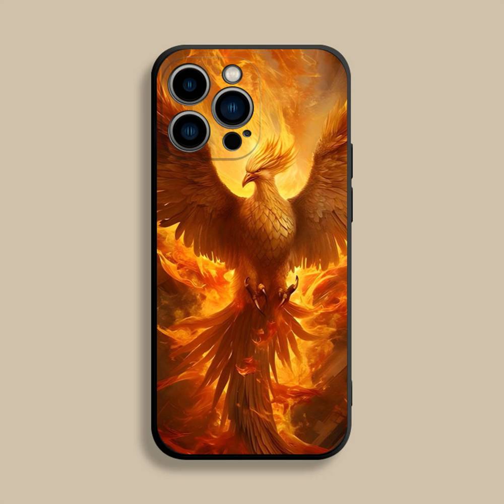 

Cool Phoenix Art Phone Case For iPhone 17,16,15,14,13,12,Pro,Max,Plus,E,SE4,Air,Mini Black Soft Cover iPhone11
