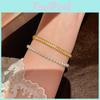 Geometric Alloy Adjustable Bracelet With Rhinestone Embellishments For Women