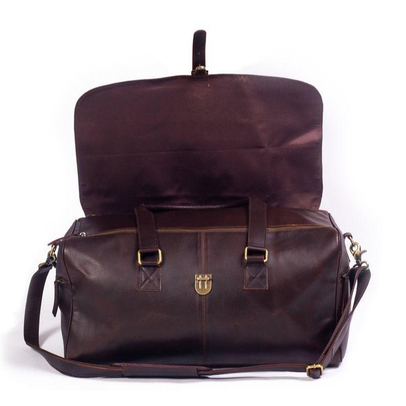 Full Grain Leather Weekender Bag: Carry-on Duffle, Custom Monogram