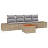 VidaXL Ensemble de Canapé de Jardin 5 Pièces avec Coussins Beige Rattan Acacia 3347889