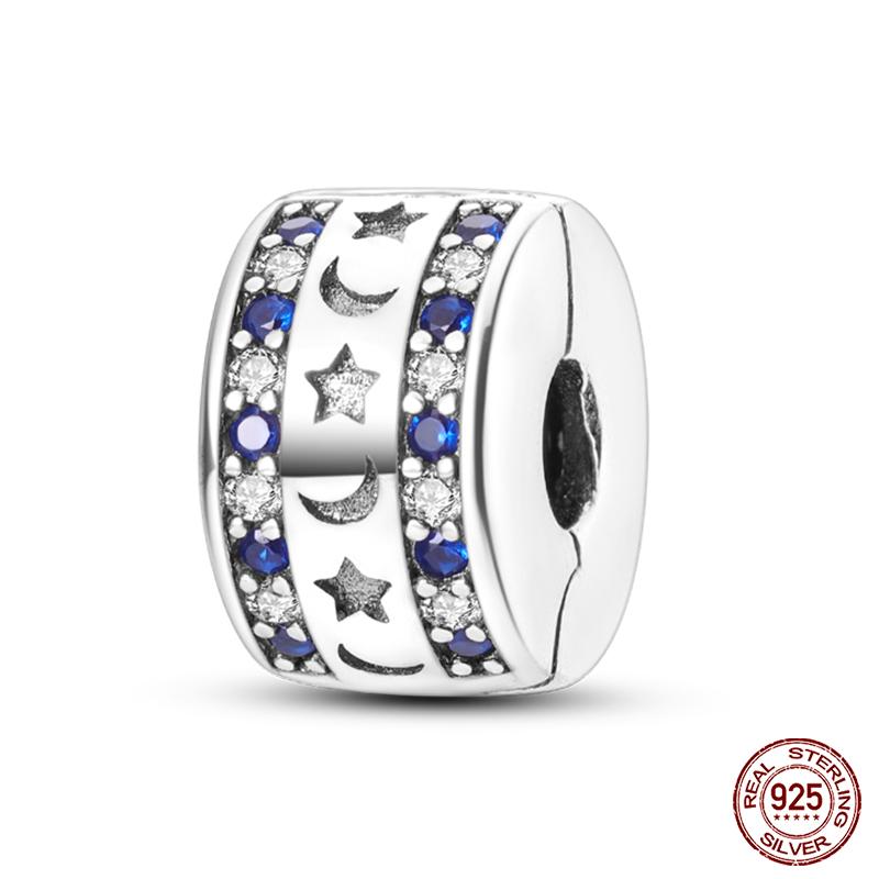 Fashion Copper Sparkling Zircon Star Moon Series Charms Beads Fit Qikaola Original Bracelets Diy Birthday Jewelry