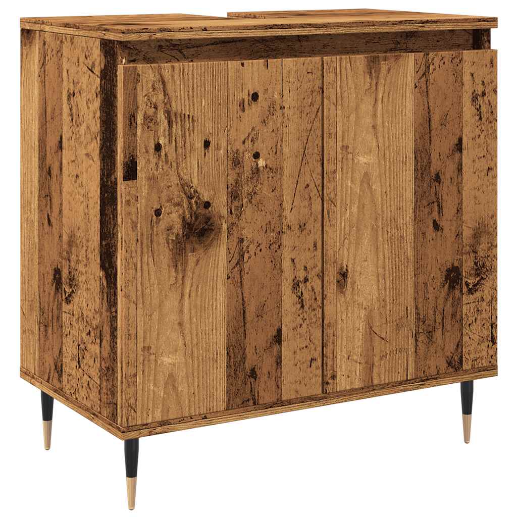 Bathroom Cabinet with Vintage Wood Look 58 x 33 x 60 cm Engineered Wood