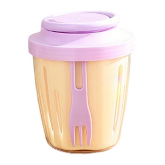 Portable Salad Cup with Fork Double-Layer Salad Bowl for Efficient Drainage Yogurt
