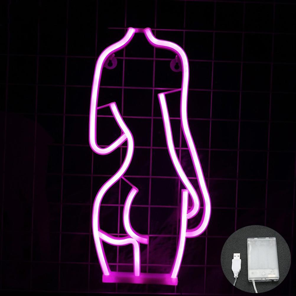 Lady Neon Lights LED Neon Sign for Wall Decor USB Battery Powered Led Signs for Living Room Bar