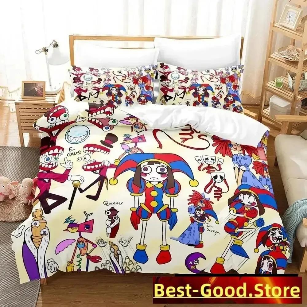 3D Erstaunliches Cartoon Digitaler Zirkus Bettwäsche Set Bettbezug Voll Queen King Größe Kissenbezug Bedruckt Erwachsener Kind Schlafzimmer Einzel Doppel