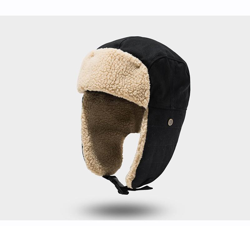 Lei Feng Hat Men and Women Winter Korean Version of The Trendy Ear Protection Hat Warm Cotton Hat Pilot Motorcycle Hat
