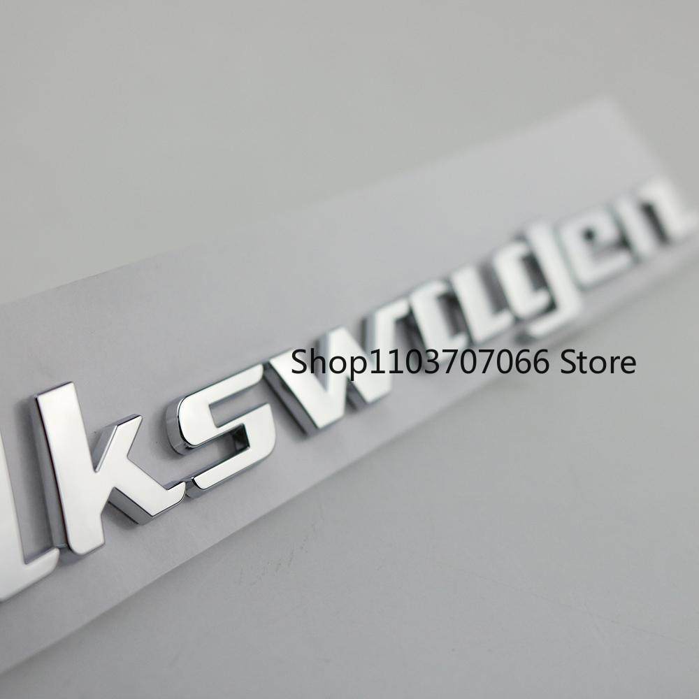 YKPSC1 Styling Mouldings Car Abs 3D Letter Stickers VW Trunk Logo Stickers For Volkswagen Dasauto T-Roc Tiguan Golf Polo ID.3 ID.4 T-Cr
