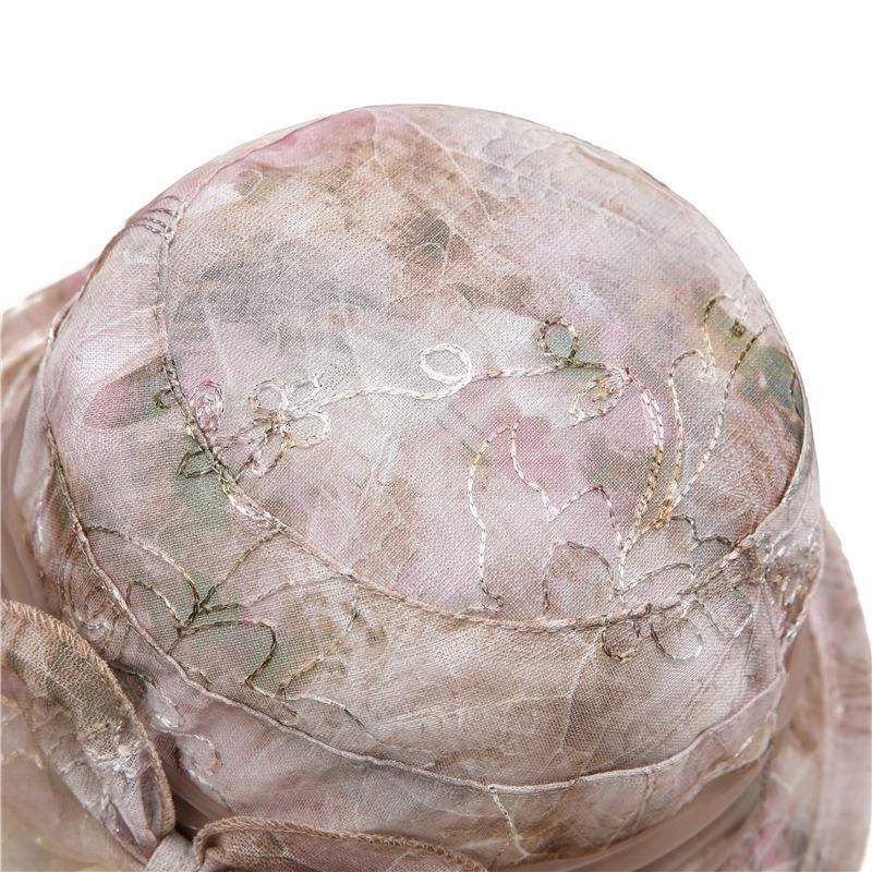 Hat Ladies Summer Basin Hat Light Breathable Visor Fashionable Elegant Flower Bucket Hat