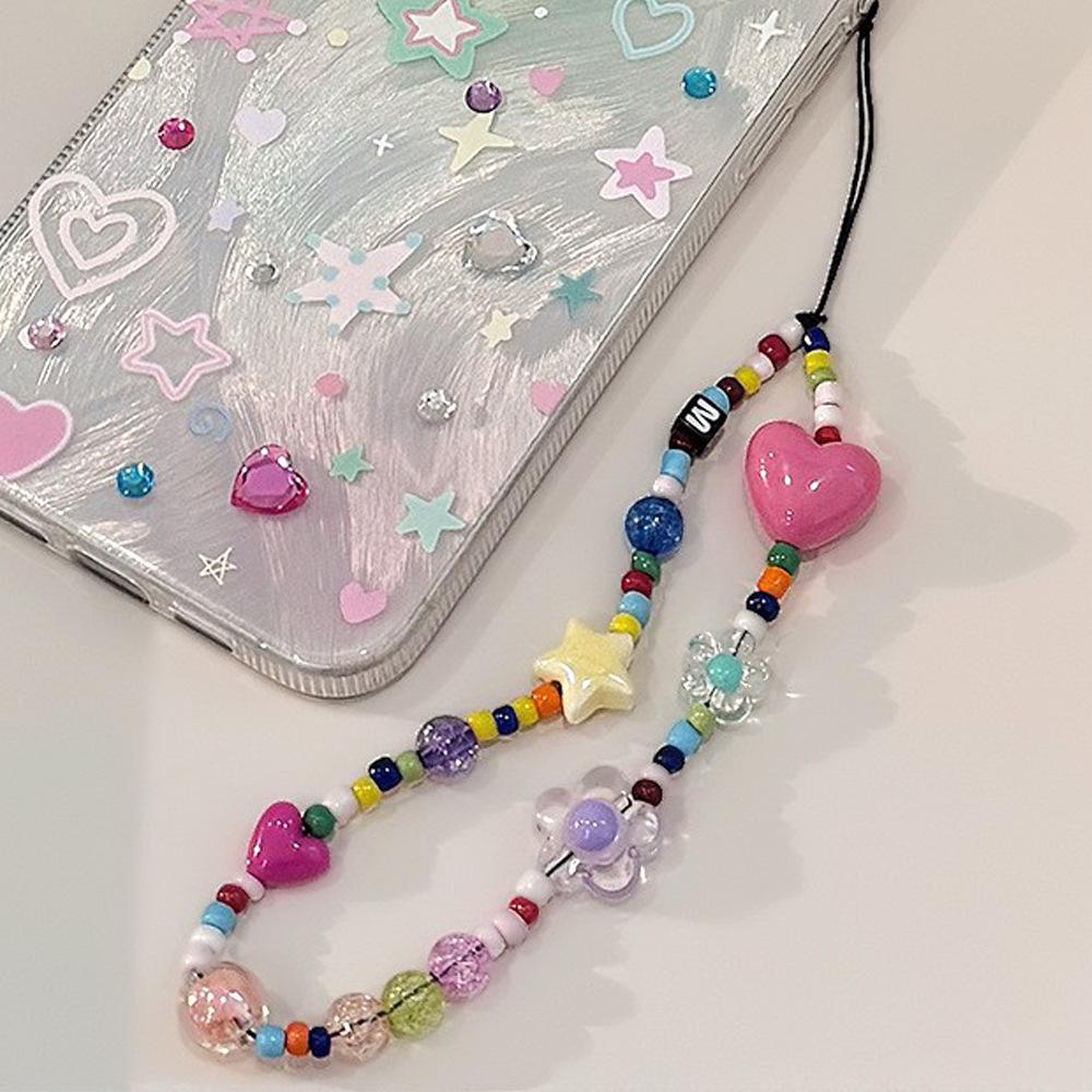 Colorful Chain Mobile Phone Case Lanyard for Apple/For Huawei Portable Wrist Strap Rope Personalized Ins Dopamine Pendant