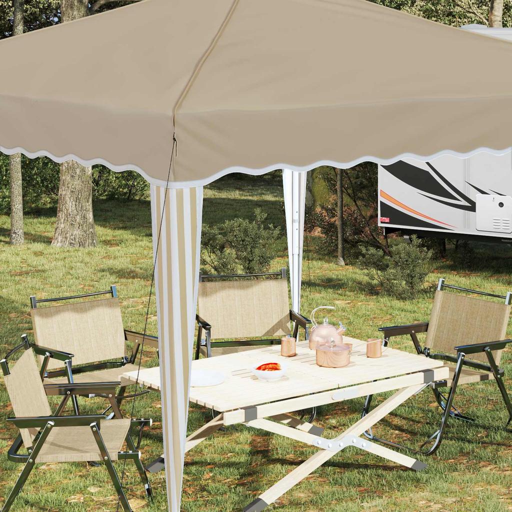 Pop Up Party Tent 288 X 288 X 245 Cm Cream Oxford Fabric