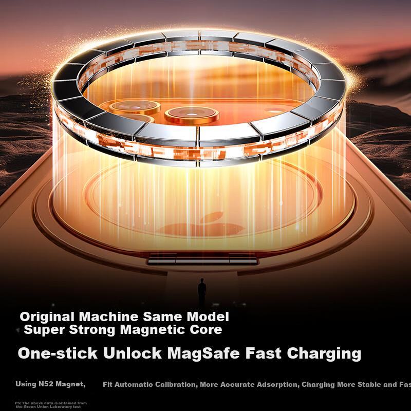 UGreen 360° Rotating Stand | Crystal Clear Slim Fit iPhone 17 Case with Magnetic Absorption Stand Transparent 17 Airbag Anti-drop Lens Full Coverage