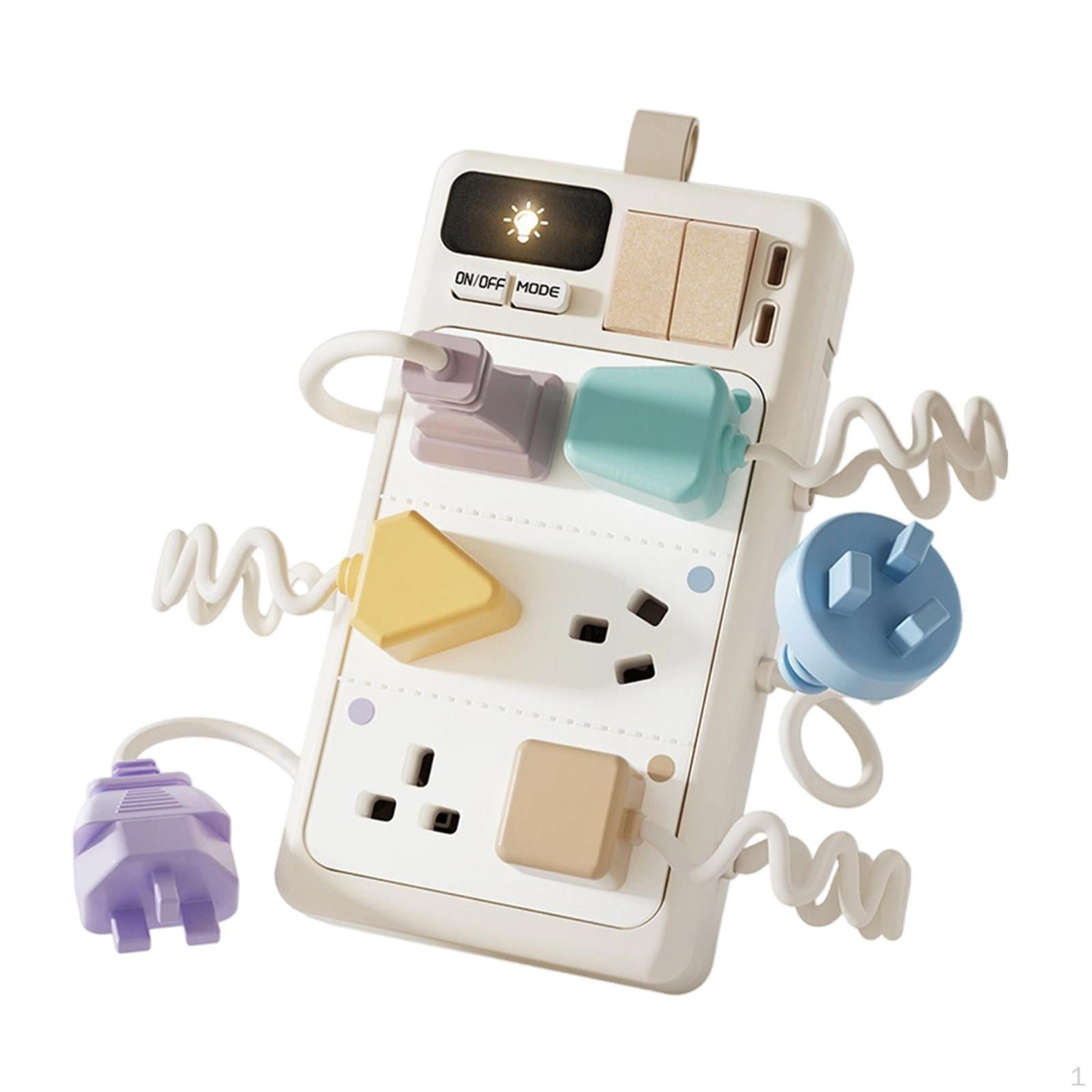 

Sensory Plug Outlet Educational Gift Travel Portable Interactive Lightweight Power Strip Toy Kids