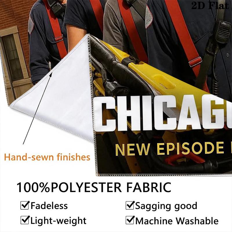 Chicago Fire Wall Tapestry Aesthetic Wall Hanging Printed Fabric Blanket Decorative Tapestries for Bedroom Living Room Home Decor