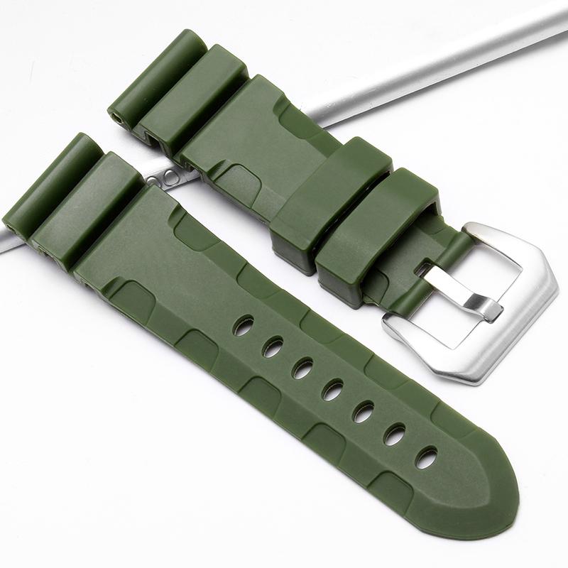 High Quality Rubber Watch Strap for The Panerai Diving Series 1164 PAM01209 Black Silicone Waterproof Strap 22mm 24mm 26mm