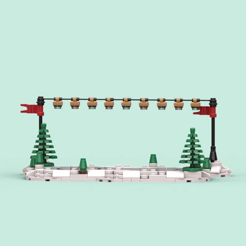 Winter-Weihnachts-Eislaufbahn MOC Kleinteile-Bausatz Puzzle-Spielzeug