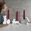 3PCS Silicone Candle Base Molds Resin Epoxy Molds Rabbit Shape Candle Holder Molds Silicone Texture Candlestick Moulds