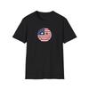 Patriotic Unisex Softstyle T-Shirt, Independence Day Gift, USA Flag Tee, Smile